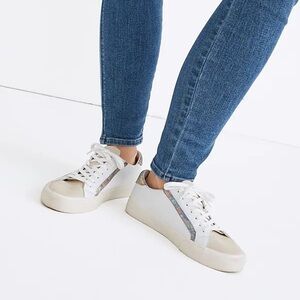Madewell Sidewalk Low-Top Sneakers in Iridescent Leather